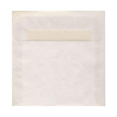 JAM Paper 7.5 x 7.5 Square Translucent Vellum Invitation Envelopes Clear 81981