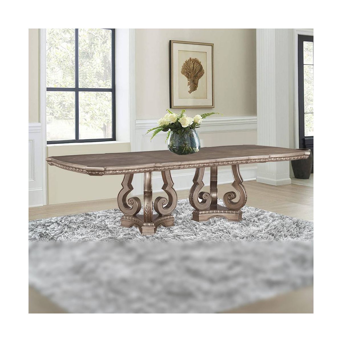 Northville 76~112" Dining Tables Antique Silver - Acme Furniture - thumbnail 5