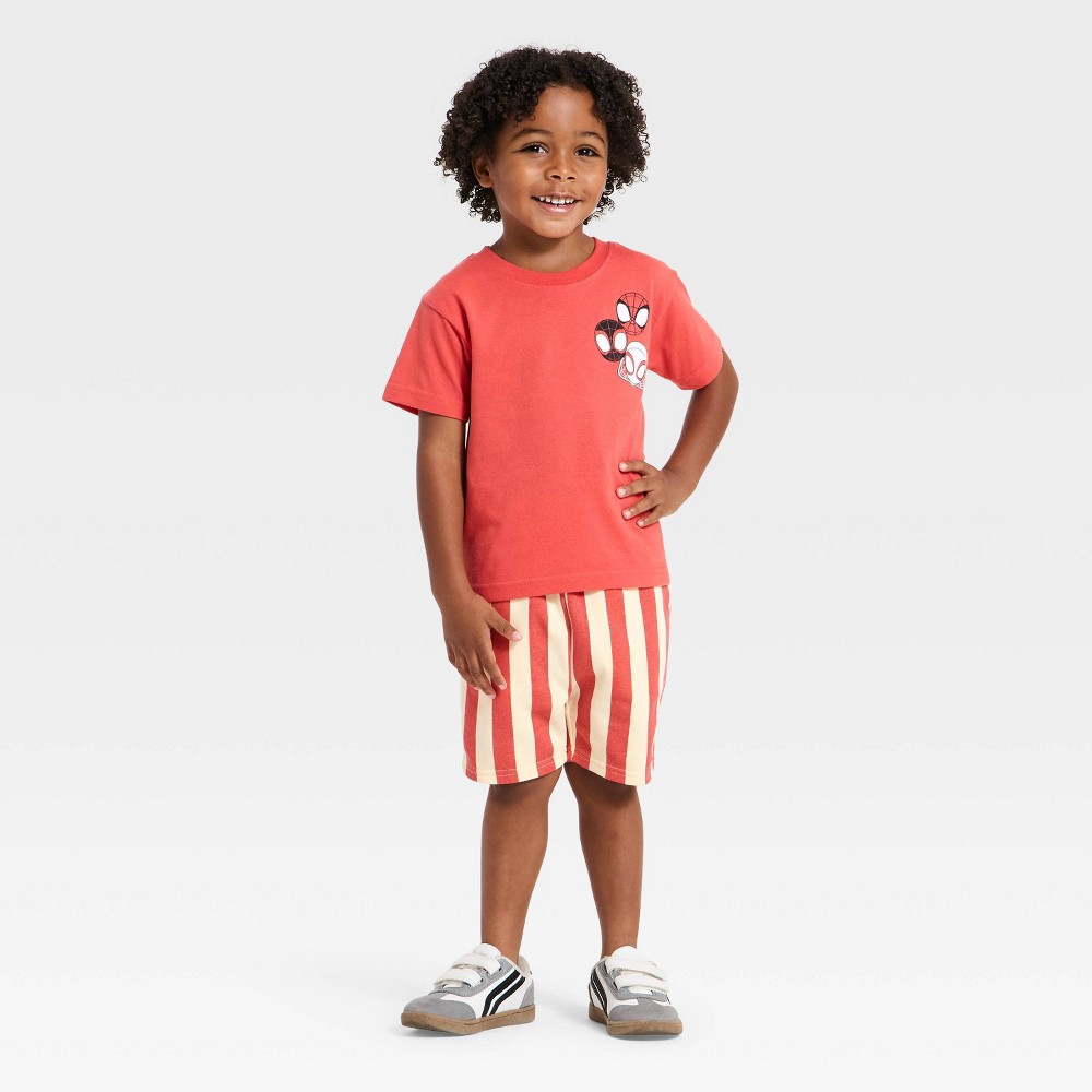 Toddler Boys' 2pc Marvel Spidey T-Shirt & Shorts Set - Red 4T