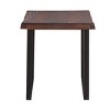 Syemin End Tables Rustic 2-Tier Side Table with Storage Shelf, Narrow Nightstand, Minimalist Accent Table, Farmhouse End Table, Brown, 22"*22"*24.25" - 3 of 4