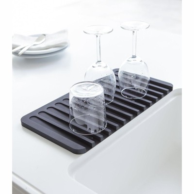 Black Silicone Self-Draining Dish Drying Mat