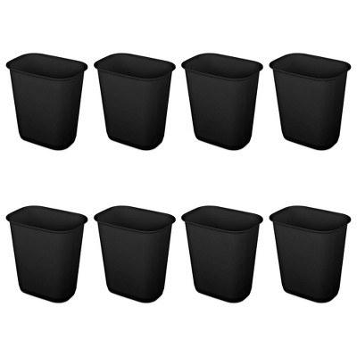 Sterilite 3 Gallon Rectangular Wastebasket Small Home Kitchen or Bathroom Trash Bin, Accommodates 4 Gallon Trash Liner, Black