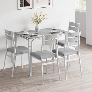 GustoWave 5 Piece Dining Table Set, with 4 Upholstered Chairs - 1 of 4