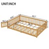 KWPZQEB Floor Bed with Fence and Door, Wooden Floor Bed with Slats & Safety Guardrail, Easy Assemble Montessori Beds for Kids, Girls, Boys - 4 of 4