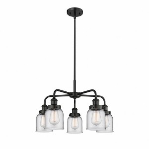 Bell - 5 Light Stem Hung Chandelier In Art Deco Style-14.75 Inches Tall and 23 Inches Wide - 1 of 1