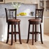 Tangkula 30" Bar Height Swivel Bar Stools Set of 2 w/Back & Faux Leather Seat - 3 of 4