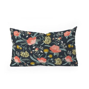 Heather Dutton Poppy Meadow Midnight Oblong Throw Pillow - Society6 - 1 of 2
