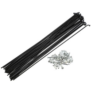Unique Bargains 14G J Bend Bike Bicycle Spokes With Nipples Steel Black 40 Pcs - 1 of 4