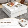 LIVAREEmlen Modern High Gloss Coffee Table with 4 Drawers, Multi-Storage Square Cocktail Tea Table with Wood Grain Legs for Living Room, White - 4 of 4
