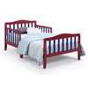 Infurnic Beds, Toddler Single Bed with Safety Guardrails and Headboard, Low To Floor Design for Toddler Children, Red, 70"*36"*27" - 3 of 4