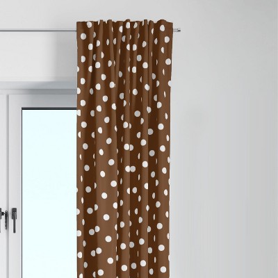 Bacati - Dots Chocolate Cotton Printed Single Window Curtain Panel
