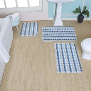 Home Weavers Orion Collection 100% Cotton Bathroom Rug, Non Slip Bath Mat Water Absorbent Soft Shaggy Mat Machine Washable - 1 of 4