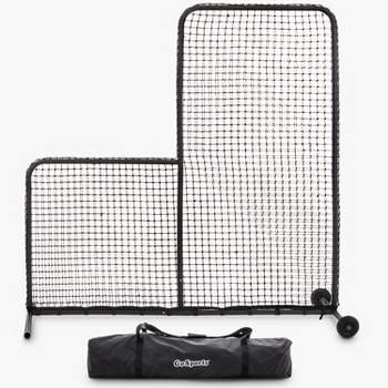 GoSports 7 ft x 7 ft PRO Baseball & Softball L Screen - Pitcher Protection Net with Wheels and Carrying Case