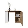 Gulches Modern Kitchen Island - 47" Wide Bar Table with One Cabinet, Five Shelves, White-Natural Oak Finish, Model VersatileSpace - 2 of 4