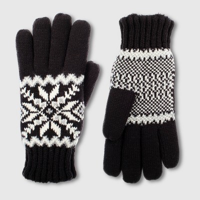 Isotoner Adult Snowflake Knit Gloves