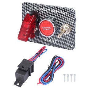 Unique Bargains 3 in 1 12V Ignition Switch Panel Engine Start Push Button LED 12V Toggle Racing 1Set - 1 of 4