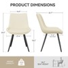 Kumasinova 18"H Chic PU Leather Dining Chairs Set of 2,High Density Foam Cushioned Kitchen Side Chairs with Sturdy Metal Legs,300lbs Capacity,Cream - 3 of 4
