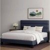 Allewie Platform Bed Frame with Fabric Upholstered Headboard and Wooden Slats Support, Fully Upholstered Mattress Foundation/No Box Spring Needed - 3 of 4