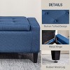 GlasFlength Ottomans and Benches Storage Ottoman Linen Upholstered Storage Bench with Lift Top and Button Tufted for Bedroom, Blue, 37"*12.6"*16.5" - 4 of 4