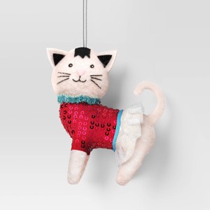4" Christmas Sweater Cat Ornament - Wondershop™ - 1 of 3