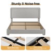 Dyonery Fabric bed frame with headboard Upholstered fabric bed frame, soft rounded corners, adjustable headboard, easy to assemble - 3 of 4