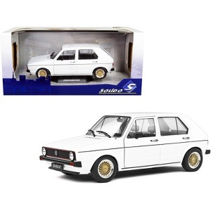 1983 Volkswagen Golf L Custom White with Gold Wheels 1/18 Diecast Model Car by Solido - 1 of 4