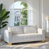 3-Seater Chenille Sofa with Tufted Seat & Custom Stainless-Steel Legs - 3 of 4