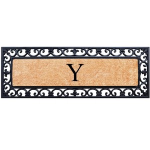 A1HC Rubber Coir Doormat For Outdoor Entrance, Anti-Shed Treated Front Door Mat 18x48, Monogrammed - 1 of 4