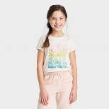 Girls' Short Sleeve 'Bonjour' Graphic T-Shirt - Cat & Jack™ Cream