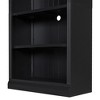 Gulches 83.4" Tall 5-Tier Wood Bookshelf - LED Light Strip, 2 Adjustable Shelves & Cable Hole, Free Standing Storage for CDs/Books/Movies (Black) - 3 of 4