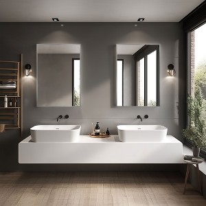 2 Pieces 36 In.H X 24 In.W Gold Aluminum Alloy Fine Edged Rectangular Hanging Mirror Frame Wall Mirror - 1 of 4