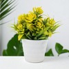 Unique Bargains Artificial Plants Spring Grass with Lotus Flowers Plastic 2.68"x2.68"x6.3" 1 Pc - 2 of 4