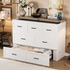 Queen Size Murphy Bed with 1 Large Storage Drawer and Charging Station - 2 of 4