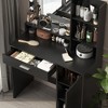 Makeup Vanity With Lighted Mirror, 12 Bulbs Lights With 3 Colors Lighting Modes, Dressing Table With Drawer, Shelves, And Cabinet, For Bedroom Black - 3 of 4