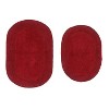 Double Ruffle Collection Bathroom Rugs Set, Washable Rug, Extra Soft and Absorbent bath Rug, Kitchen Mat, Bath Mat Set,Non-Slip, 2 Pcs Set(S+M), Red - 2 of 4