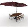 15ft Large Patio Umbrella with Base - Rectangular Patio Umbrella with Crank Handle, UV Protection for Outdoor Market, Backyard, Pool - 3 of 4