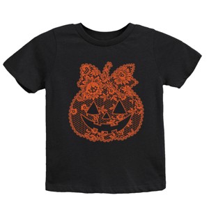 Pumpkin Doily Coquette - Youth Short Sleeve Graphic T-Shirt and Toddler Short Sleeve Graphic T-Shirt - 1 of 3