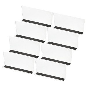 Unique Bargains Acrylic Magnetic Smooth L-Shaped Bedroom Kitchen Office Shelf Dividers 8 Pcs - 1 of 4