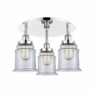 Canton - 3 Light Flush Mount In Industrial Style-10.75 Inches Tall and 17.75 Inches Wide