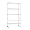 5 Tier Storage Shelves with Wheels, Heavy Duty Wire Shelving Unit, Metal Adjustable Storage Rack Shelf for Kitchen Garage Bathroom Closet Laundry - 3 of 4