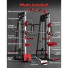 Smith Machine 2200 LBS, Multi-Function Squat Rack Power Cage with Smith Bar, LAT Pull-Down, Cable Systems, Leg Hold-Down and More Attachments - 2 of 4