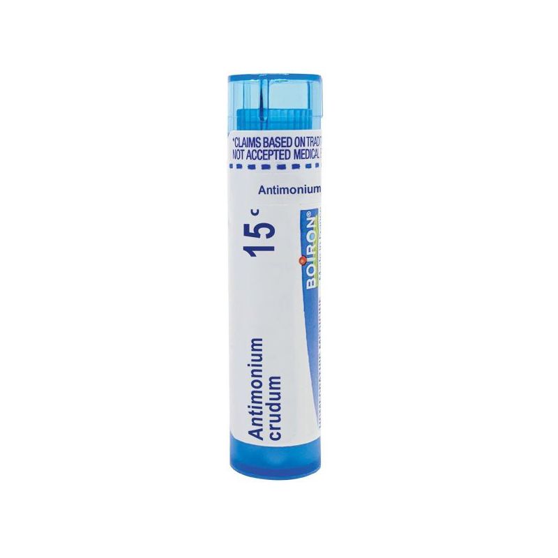 Boiron Antimonium Crudum 15C Homeopathic Single Medicine For Digestive  -  80 Pellet, 1 of 3
