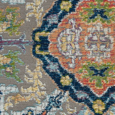 Gray and Multicolor Synthetic 4' x 6' Hand-knotted Area Rug