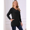INSPIRE CHIC Women's V Neck Long Sleeve with Pockets Chunky Warm Pullover Top - 3 of 4