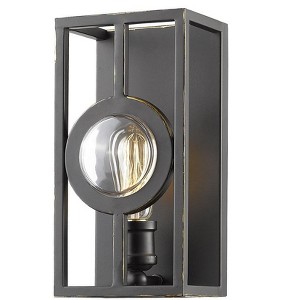 Port Collection 6" Steel Retro Fixture - Damp Rated, Dimmable, 1 Bulb, Porthole Glass Shade - 1 of 1