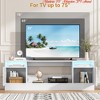Modern 70" Wooden TV Stand for Living Room –  Lighting, Storage Cabinets & Open Shelves, Fits up to 75" TVs and 36" Electric Fireplace - 3 of 4