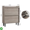 Shoe Cabinet with 2 Flip Drawers Wooden Shoe Organizer w/Adjustable Shelf Shoe Storage - 2 of 4