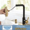 WOWOW 3 Modes Single Handle Waterfall Pull Down Sprayer Kitchen Faucet with Soap Dispenser in Brushed Nickel - 2 of 4