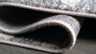 Handmade Moroccan Triangle Cream & Gray Synthetic Area Rug