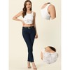 Allegra K Women's Women's Sleeveless Semi-Sheer Floral Lace Crop Tank Tops - 2 of 4